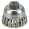 Weiler 2-3/4" Single Row Knot  Cup Brush.020" Stainless , 1/2"-13 UNC Nut 13257 - alternate 1